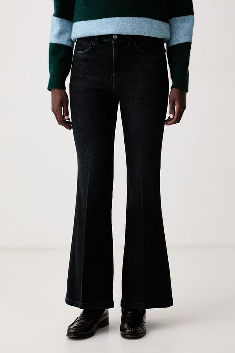 BOSS Jeansy flare damskie ROSALYA 6.0 granatowe 50569588