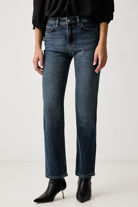 BOSS Дънки straight дамски PARKWAY-SLIM STR 2.0 тъмносини 50569576