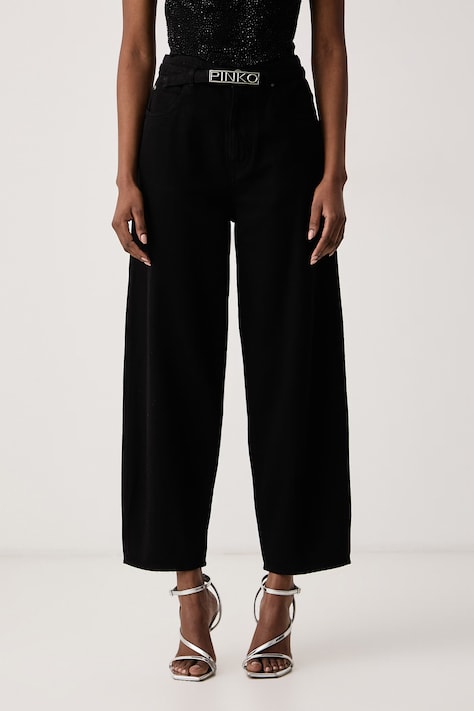 Pinko Jeansy relaxed fit damskie czarne 107932 A3Q2
