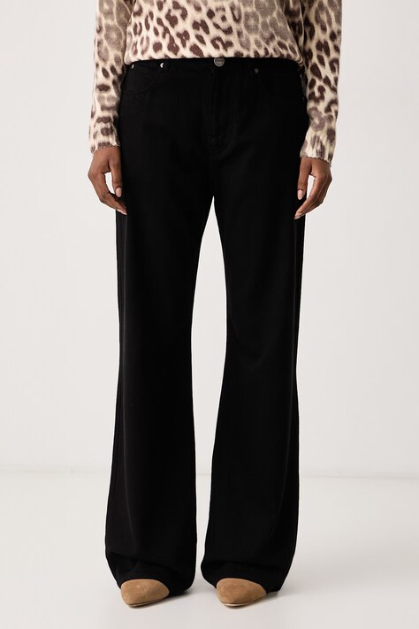 Pinko Jeansy wide leg damskie czarne 101733 A3Q2