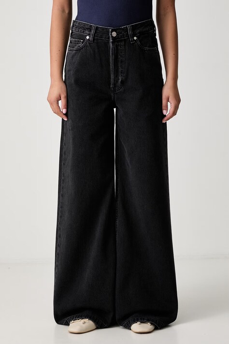 Scotch & Soda jeansy wide leg damskie szare ULM01632S