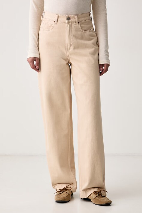 Scotch & Soda Jeansy wide leg damskie różowe ULM01506F