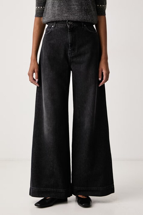 Weekend Max Mara Jeansy wide leg damskie WKDCIRO czarne 2625186032600