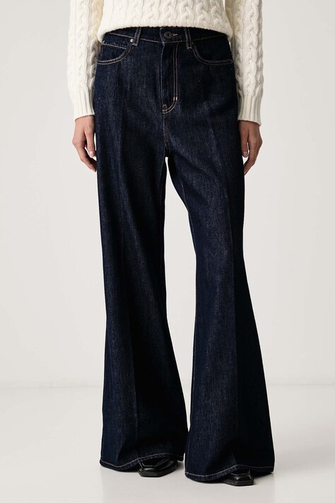 Weekend Max Mara Jeansy wide leg damskie WKDSPORT granatowe 2625186022600