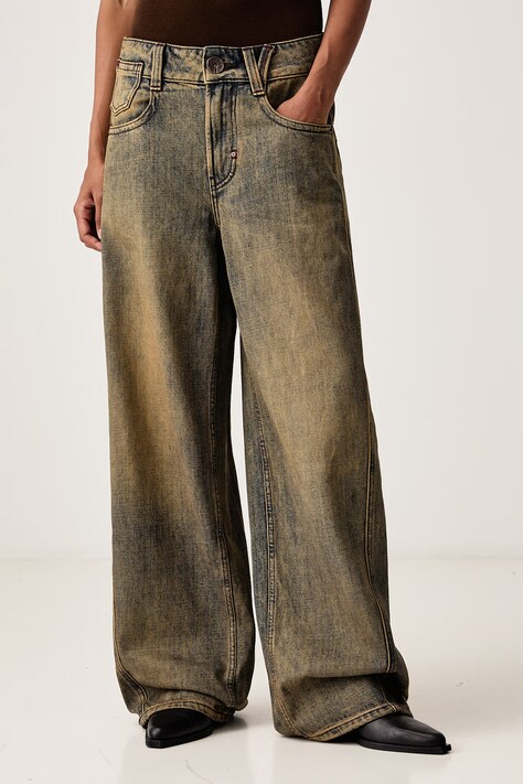 Miss Sixty Jeansy wide leg damskie niebieskie 6M3JJ4030A