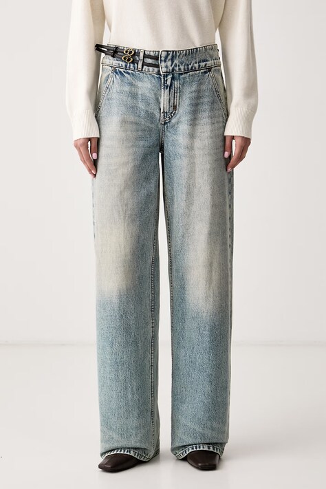 Miss Sixty Jeansy wide leg damskie niebieskie 6M3JJ45400