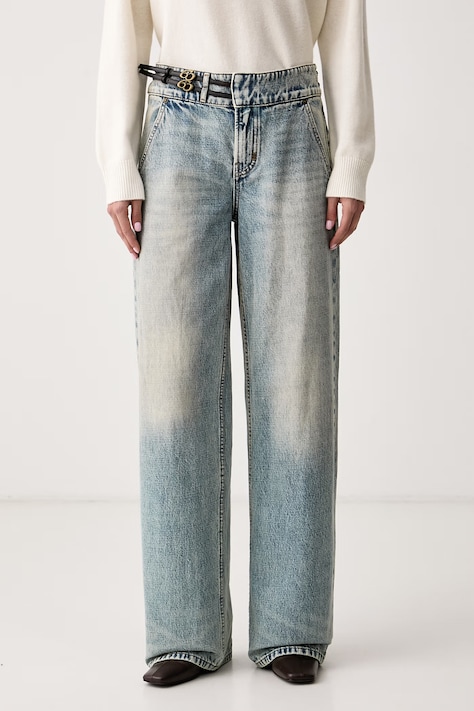 Miss Sixty Jeansy wide leg damskie niebieskie 6M3JJ45400