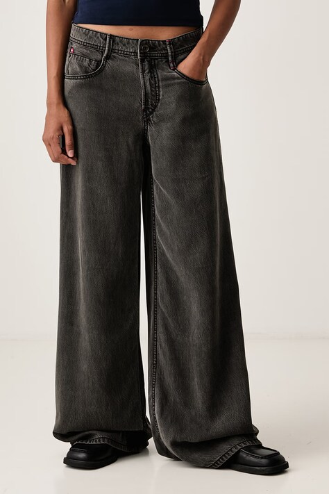 Miss Sixty Jeansy wide leg damskie szare 6M3JJ2700C