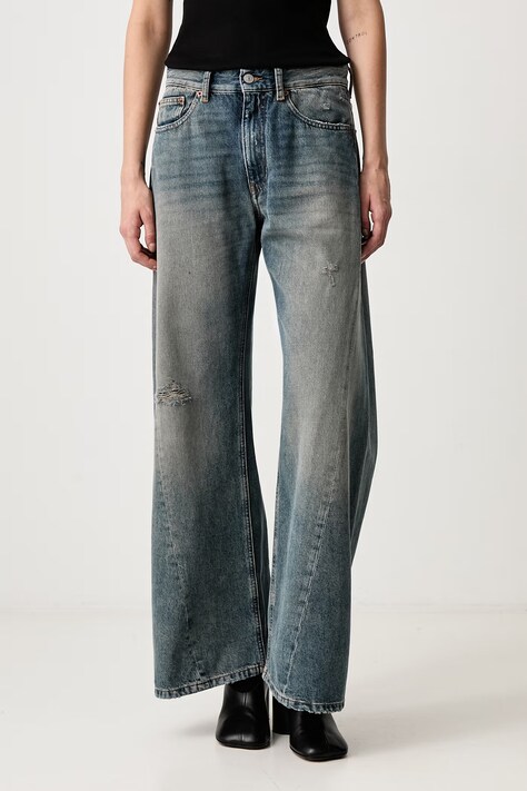 MM6 Maison Margiela Jeansy relaxed fit damskie niebieskie S52LA0238-M30055
