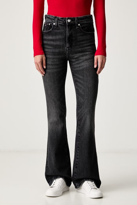 Tommy Jeans bootcut kavbojke ženske črne DW0DW23817