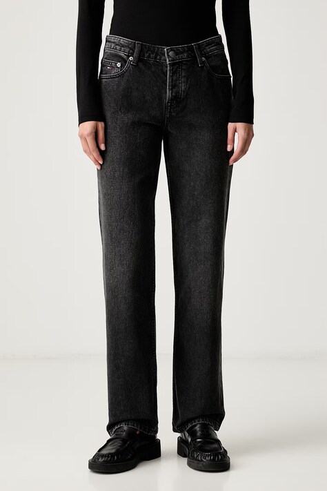 Tommy Jeans straight kavbojke ženske črne DW0DW23586
