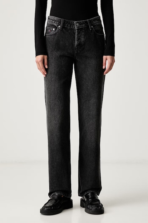 Tommy Jeans straight traperice za žene crne DW0DW23586
