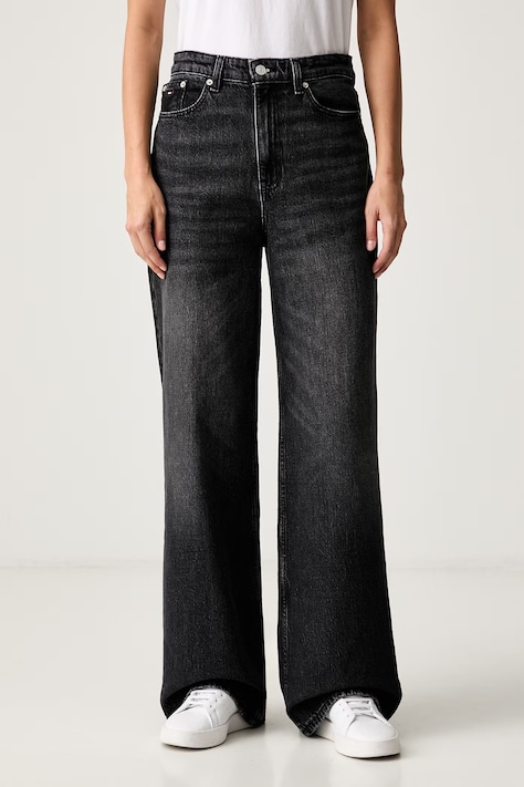 Tommy Jeans wide leg traperice za žene crne DW0DW23499