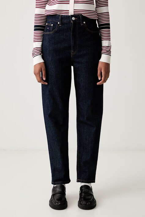 Tommy Jeans jeansy tapered damskie granatowe DW0DW23497