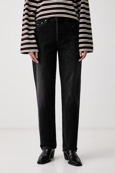 Tommy Jeans straight kavbojke ženske črne DW0DW23209