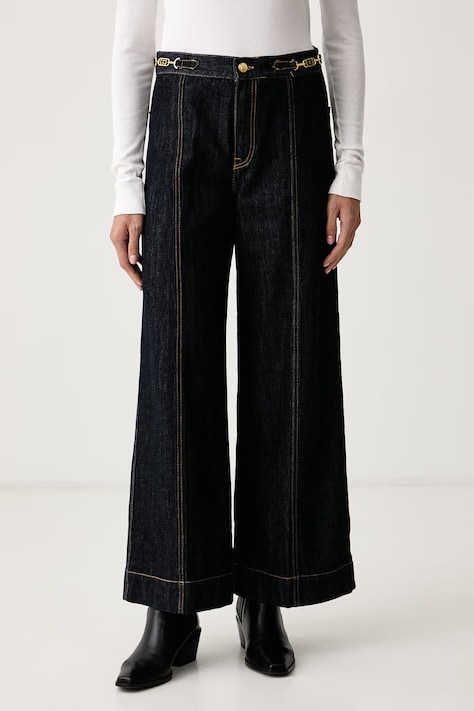 Tommy Hilfiger Rifle wide leg dámske tmavomodré WW0WW51408