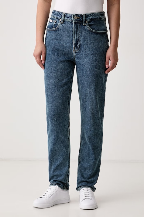 Calvin Klein Jeans Jeansy mom fit damskie niebieskie LV047H715G