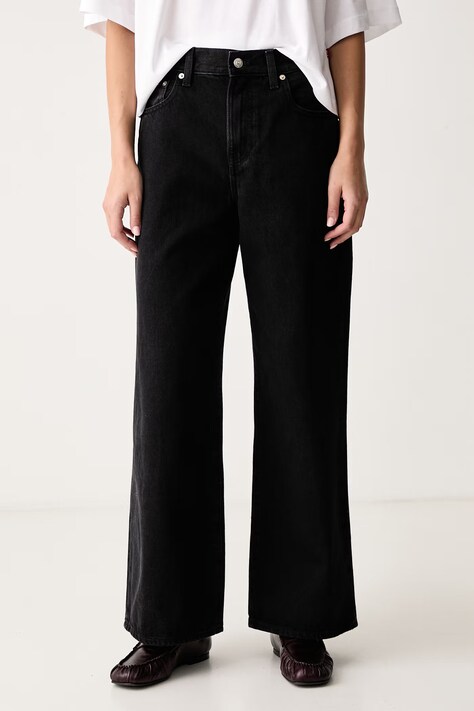 Calvin Klein Jeans Wide leg traperice za žene crne LV047H706G