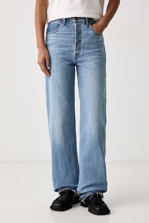 Levi's Straight traperice za žene RIBCAGE FULL LENGTH RECRAFTED plave 0083V