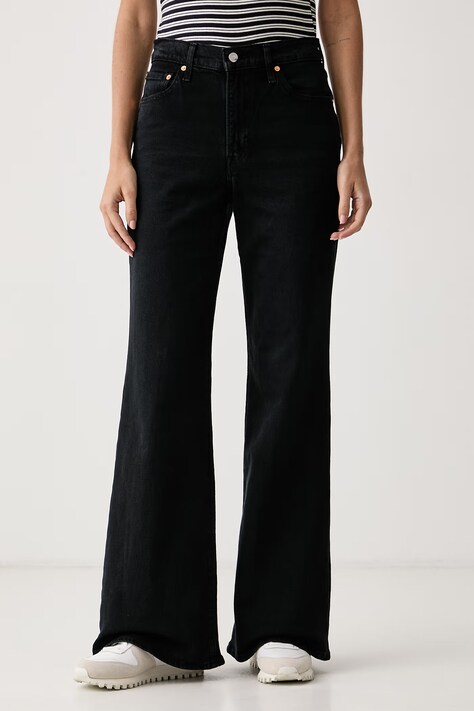Levi's Τζιν flare γυναικεία RIBCAGE FLARE H226 μαύρα 0083R-0000