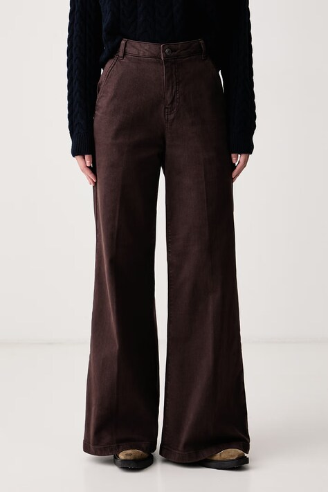 United Colors of Benetton Τζιν wide leg γυναικεία καφέ 4HEMDF0CP
