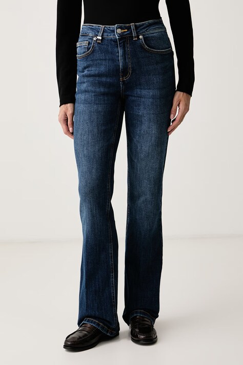 United Colors of Benetton Jeansy flare damskie niebieskie 48CMDE035