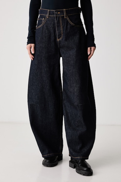 United Colors of Benetton Jeansy wide leg damskie granatowe 47KYDF0CD