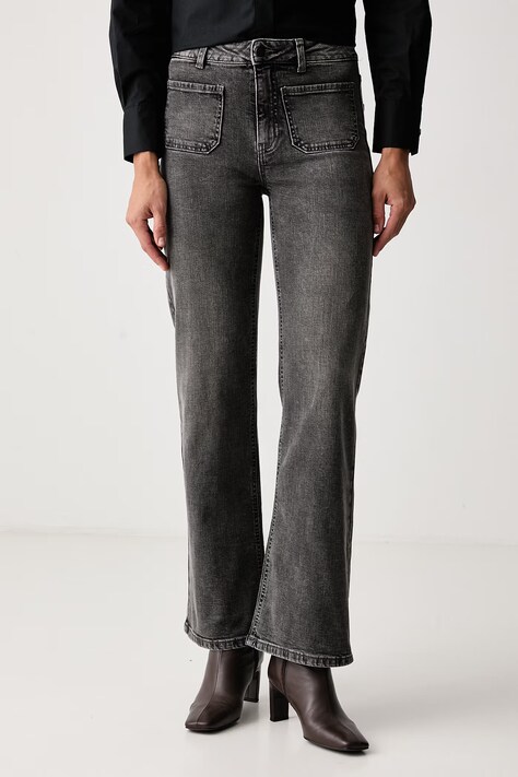 United Colors of Benetton Jeansy straight damskie szare 48CMDF0CE