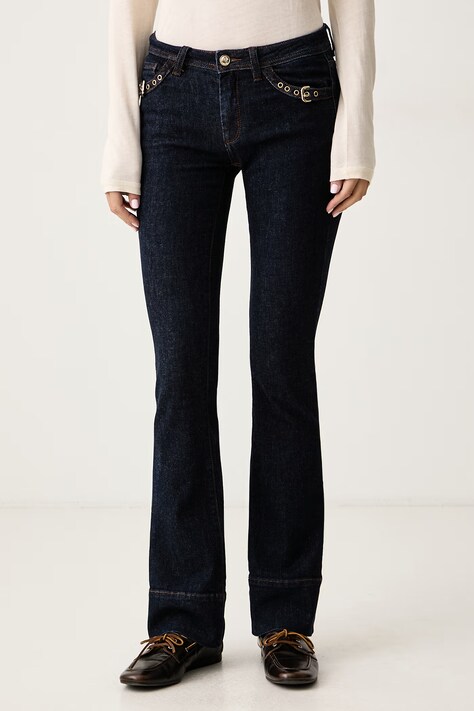 Gaudi Jeansy bootcut damskie granatowe 621BD26007