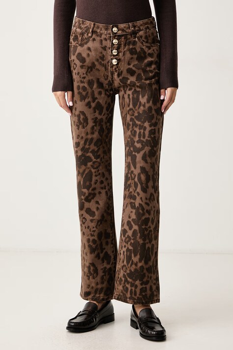Gaudi Jeansy straight damskie brązowe 621BD25017
