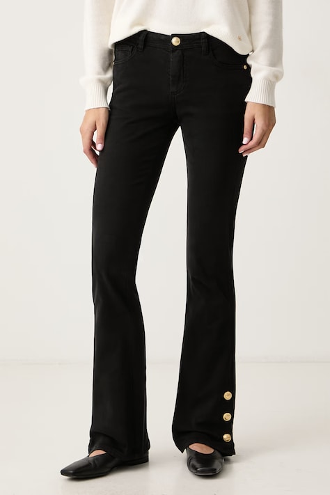 Gaudi Jeansy flare damskie czarne 621BD25011