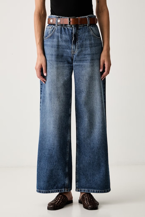 Liu Jo jeansy wide leg damskie niebieskie UF6186 D0370