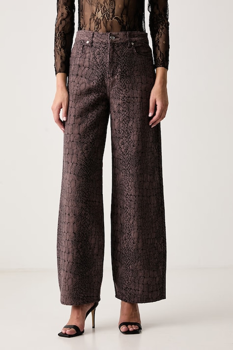 Liu Jo Jeansy wide leg damskie brązowe UF6174 D0369