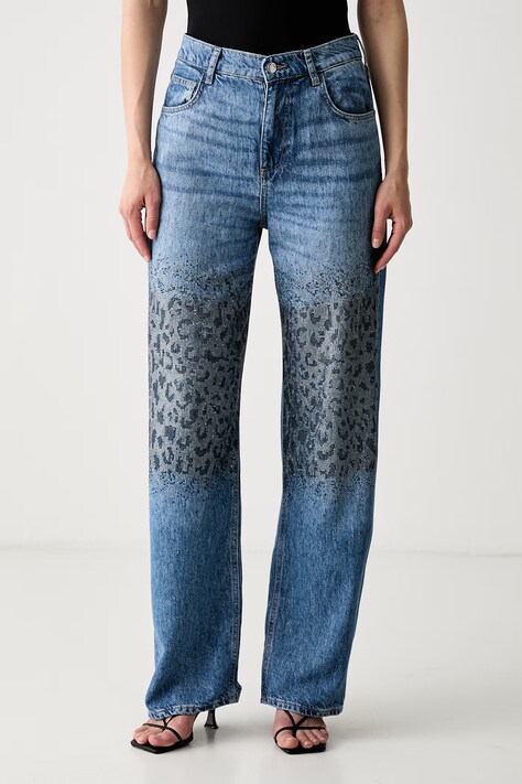 Liu Jo jeansy straight damskie niebieskie UF6166 D0373