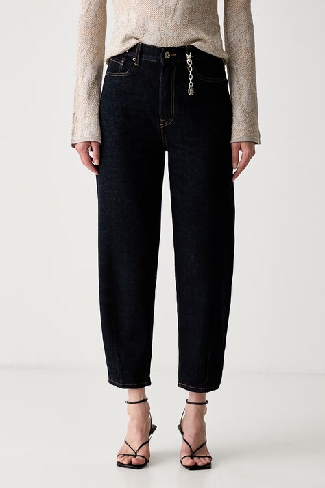 Liu Jo jeansy carrot damskie granatowe UF6159 D4854