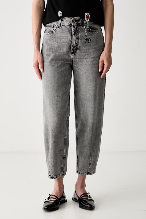 Liu Jo jeansy carrot damskie szare UF6159 D4854