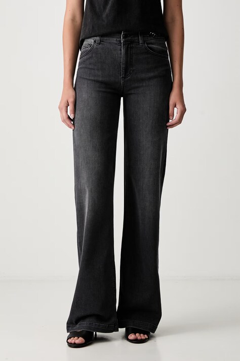 Liu Jo jeansy wide leg damskie szare UF6096 D0375