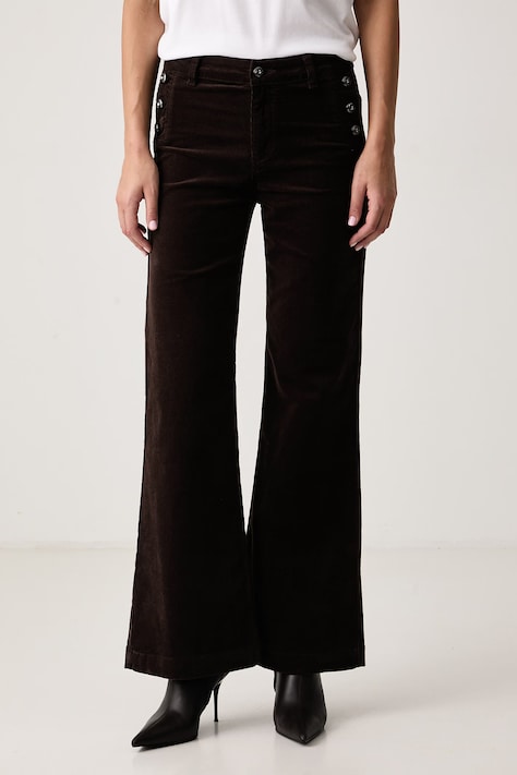 Liu Jo Nohavice flare dámske bavlnené s elastanom hnedé high waist UF6093 T702A