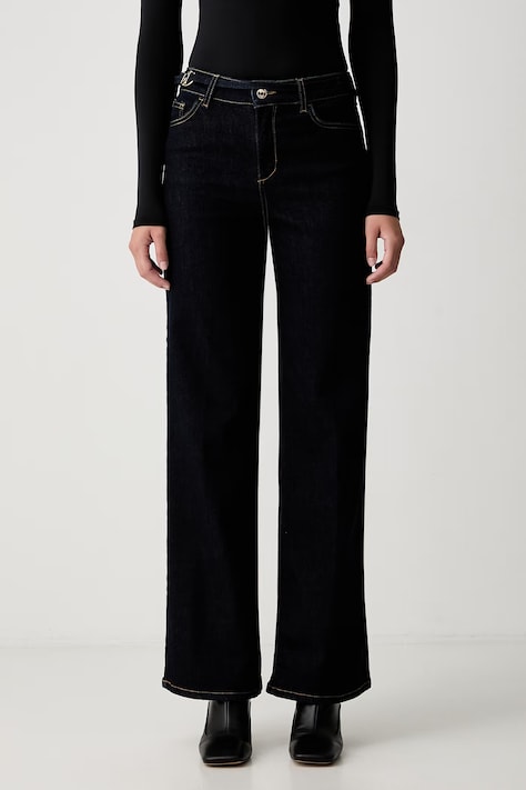 Liu Jo jeansy wide leg damskie granatowe UF6089 D0264