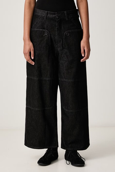 Y-3 W DENIM SL PNT jeansy relaxed fit damskie czarne KS1450