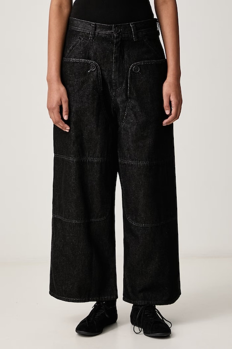 Y-3 W DENIM SL PNT jeansy relaxed fit damskie czarne KS1450