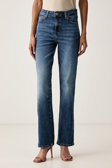 Guess Jeansy straight damskie SEXY STRAIGHT niebieskie W6YA15 D1587