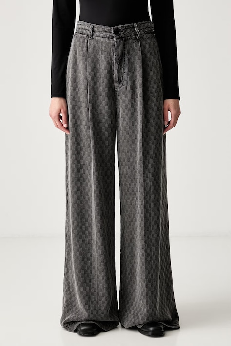 MUNTHE Jeansy wide leg damskie RONAN szare 263141126306