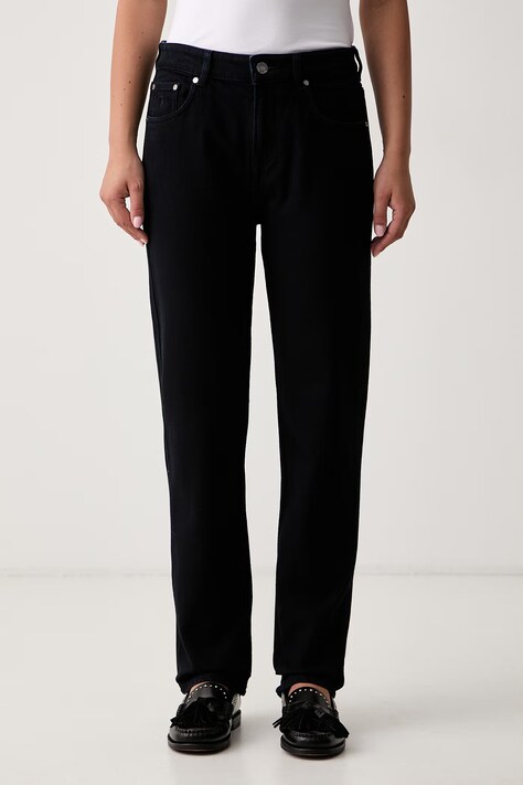 Trussardi jeansy straight damskie granatowe P4429300434N