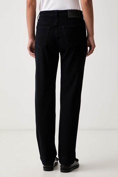 Trussardi jeansy straight damskie granatowe P4429300434N