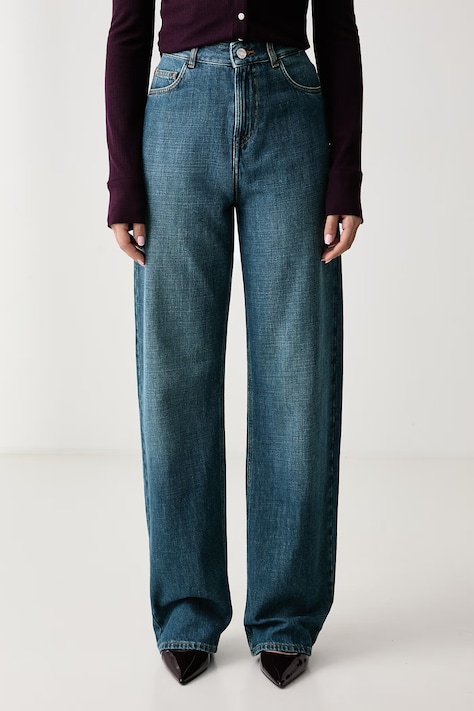 Trussardi Jeansy boyfriend damskie niebieskie P4409700444N