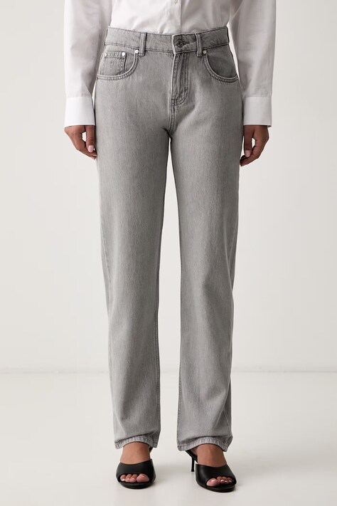 Trussardi jeansy straight damskie szare P4429500442N