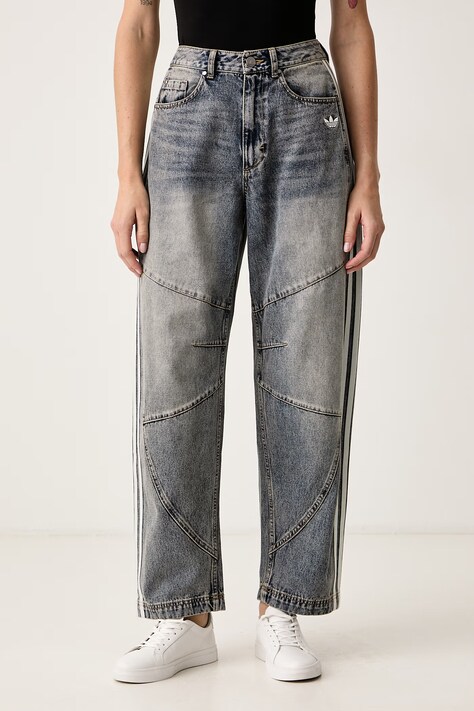 adidas Originals Jeansy relaxed fit damskie Denim Barrel niebieskie LE8303