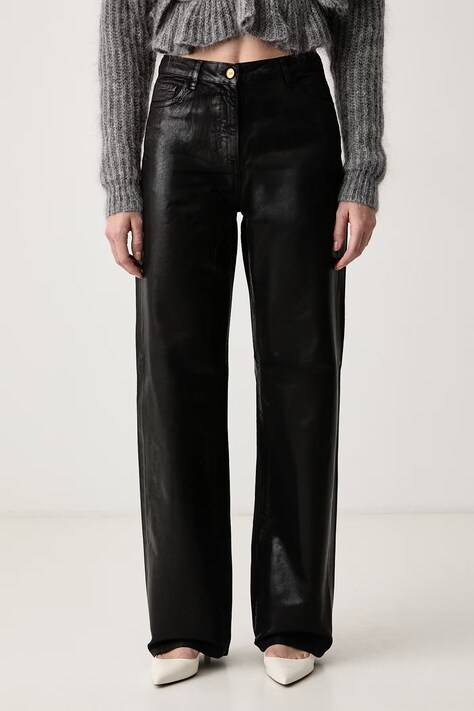 Elisabetta Franchi Jeansy straight damskie czarne PJ26N66E2