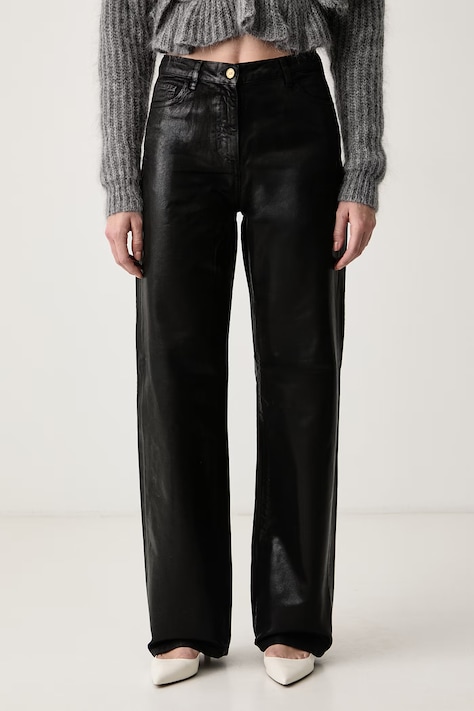Elisabetta Franchi Jeansy straight damskie czarne PJ26N66E2